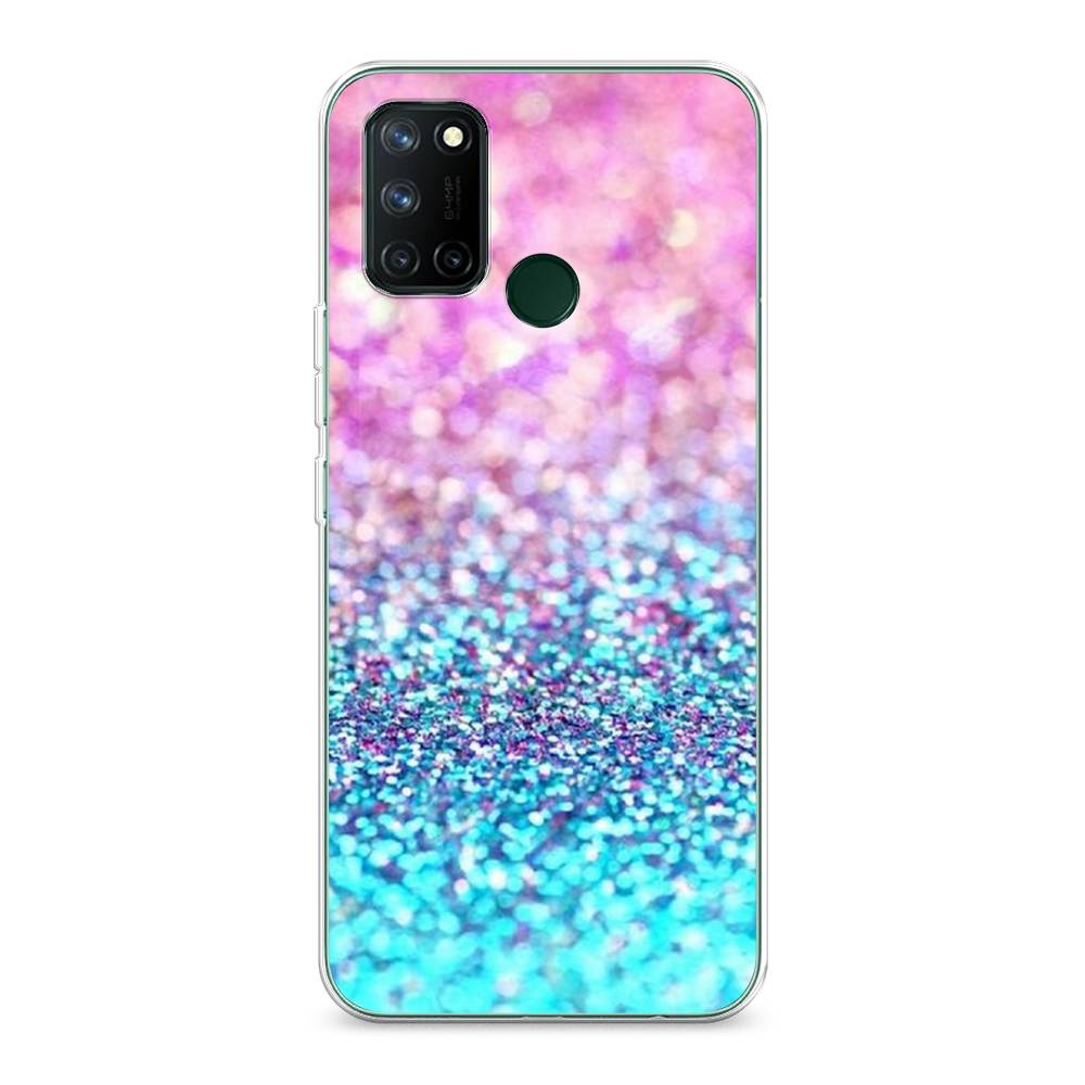 

Силиконовый чехол "Розово-голубые глиттеры рисунок" на Realme 7i