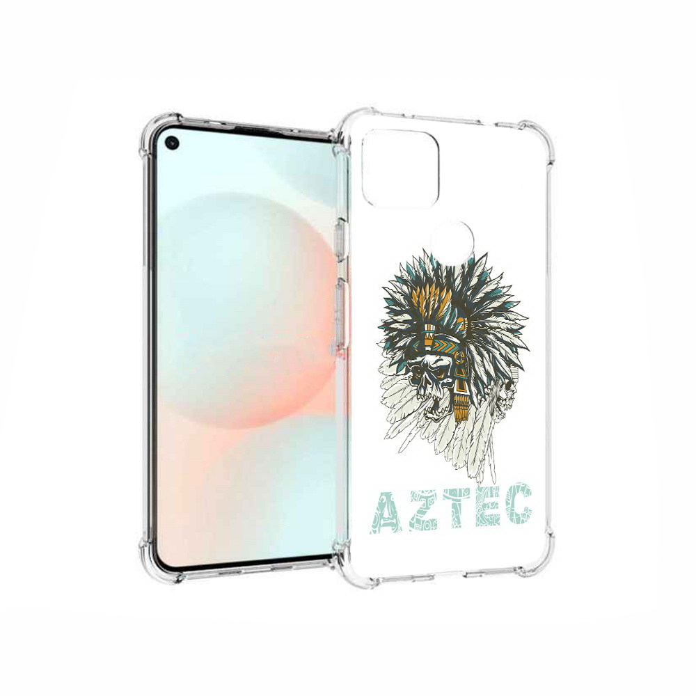 

Чехол MyPads Tocco для Google Pixel 5A скелет индеец, Прозрачный, Tocco