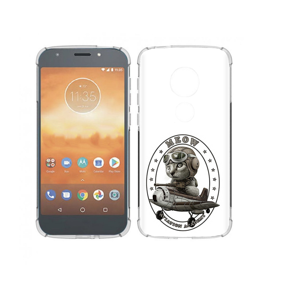 

Чехол MyPads Tocco для Motorola Moto E5 Play кот в самолете (PT227065.372.395), Прозрачный, Tocco