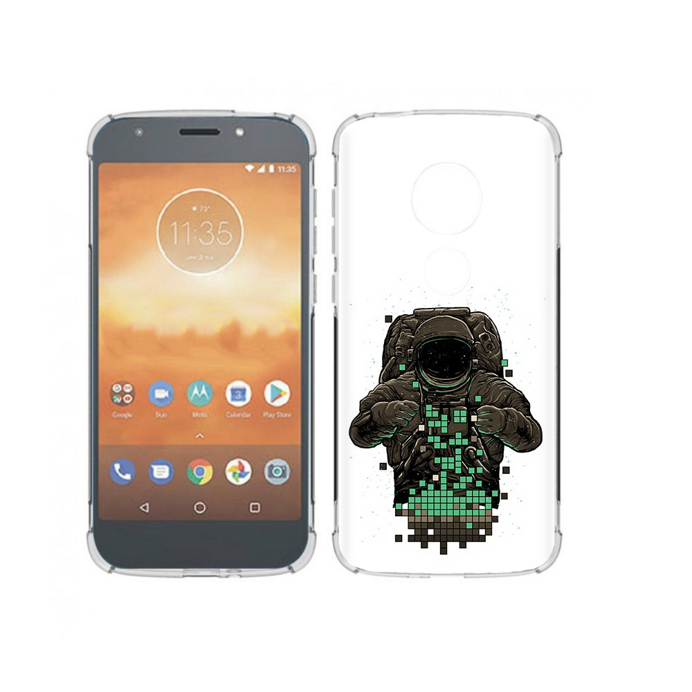 

Чехол MyPads Tocco для Motorola Moto E5 Play космонавт с пикселями (PT227065.372.394), Прозрачный, Tocco