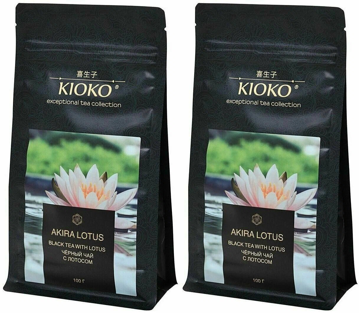 Чай чёрный Kioko Akira Lotus с лотосом, 100 г * 2 шт