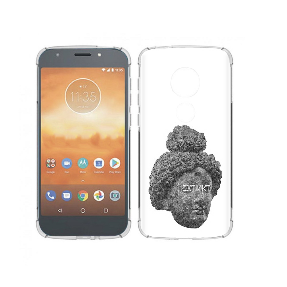 

Чехол MyPads Tocco для Motorola Moto E5 Play каменное лицо девушки (PT227065.372.383), Прозрачный, Tocco