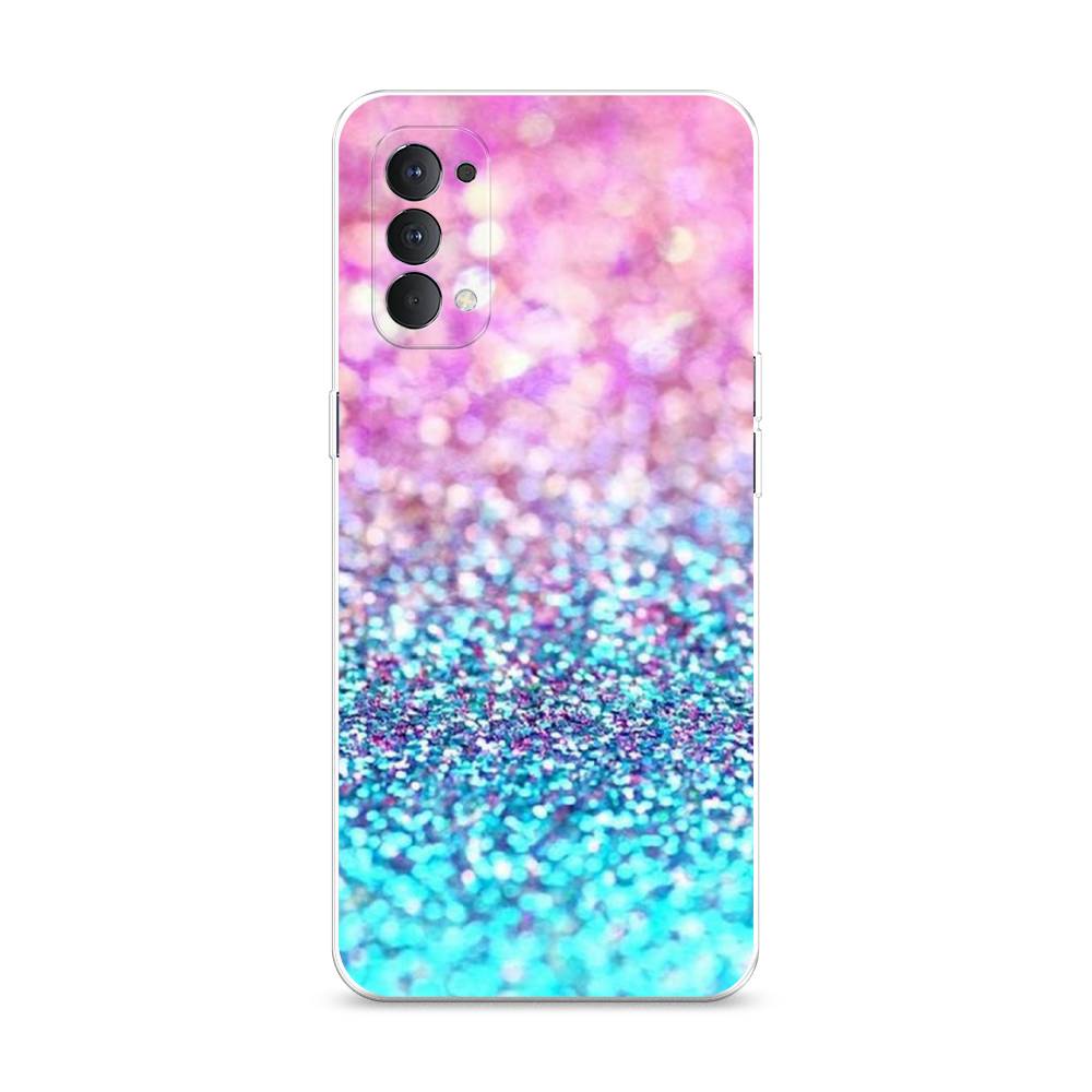 

Силиконовый чехол "Розово-голубые глиттеры рисунок" на Oppo Reno 4 4G