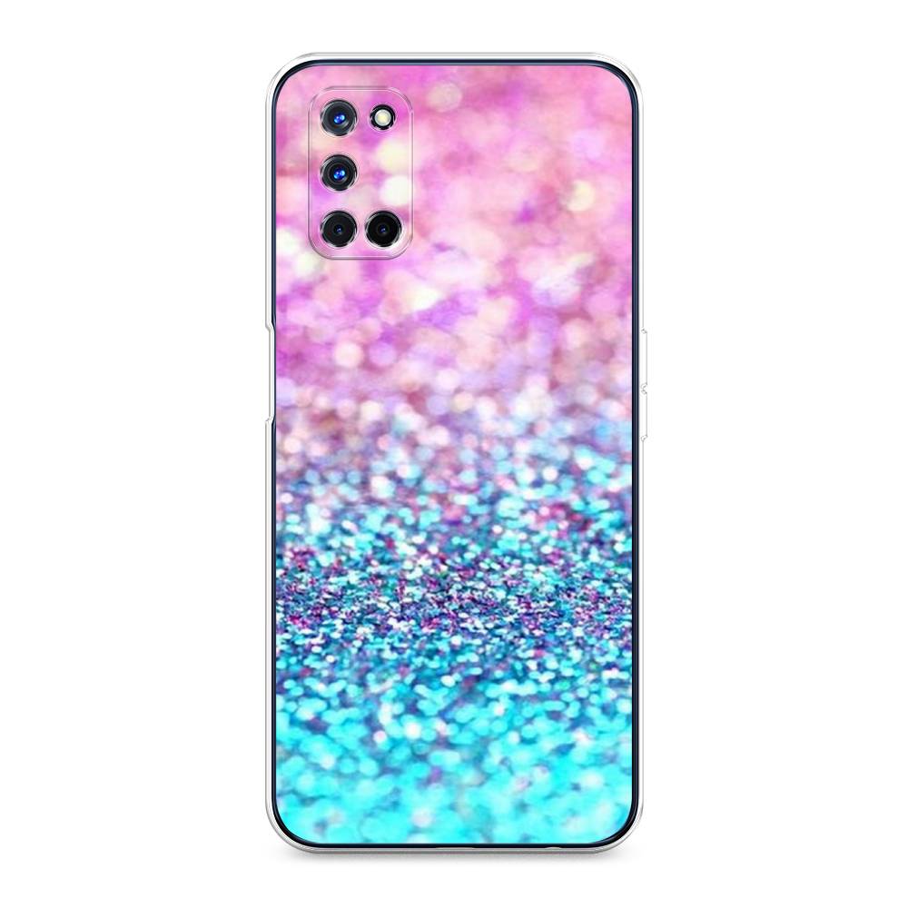 

Силиконовый чехол "Розово-голубые глиттеры рисунок" на Oppo A72