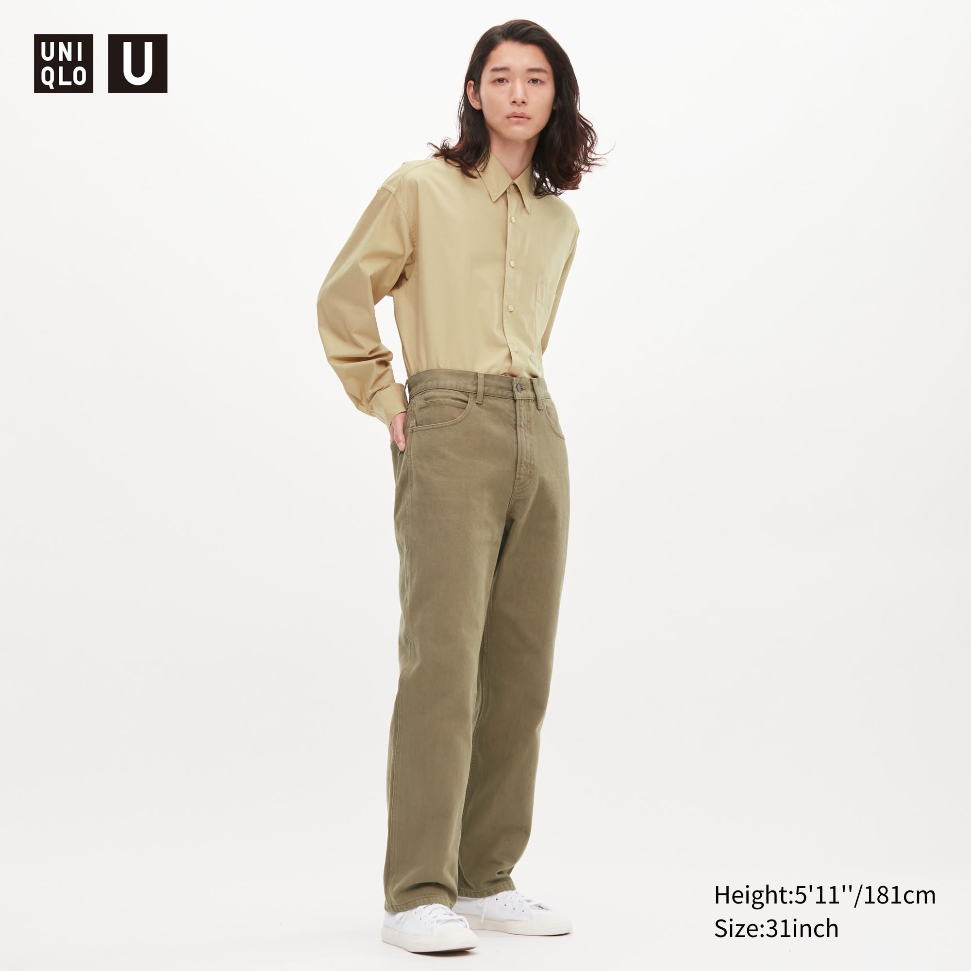 фото Джинсы мужские uniqlo 452154col33 хаки 31 (доставка из-за рубежа)