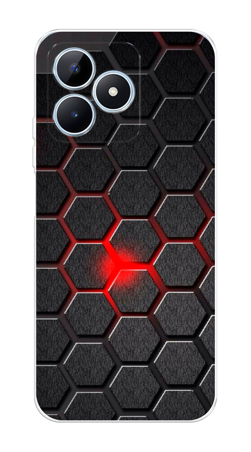 

Чехол на Realme C60 "Соты красные", Красный;черный;серый, 2516550-1