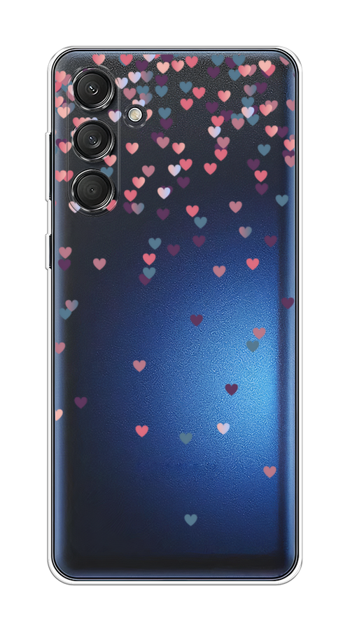 

Чехол на Samsung Galaxy M55 "Посыпка сердечки", Розовый;фиолетовый, 2109650-1