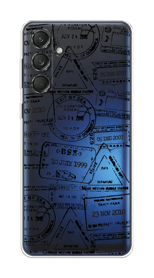 

Чехол на Samsung Galaxy M55 "Visa stamps 2", Белый;черный;серый, 2109650-1