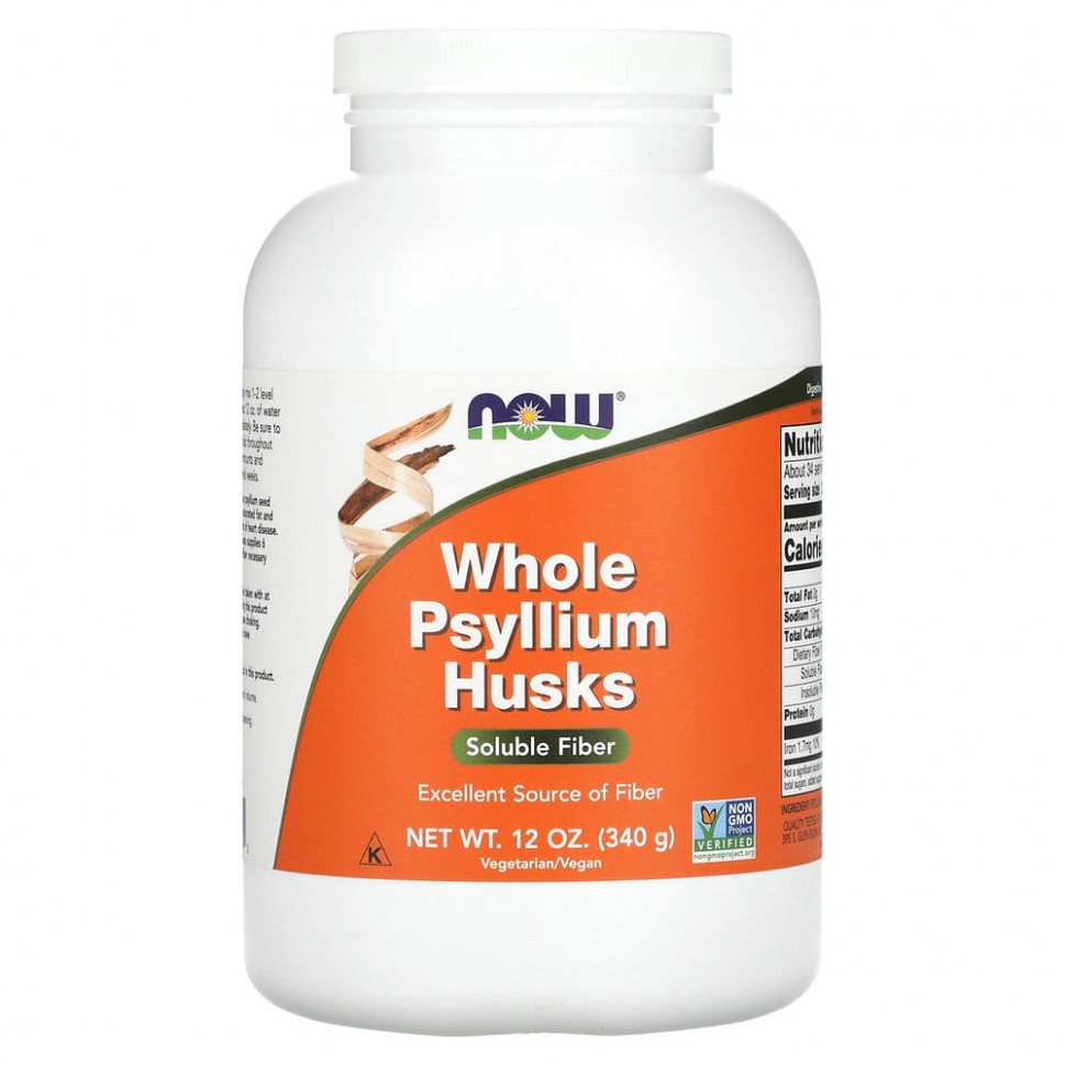 

Шелуха семян подорожника, NOW Foods, 340 г, 12 унций