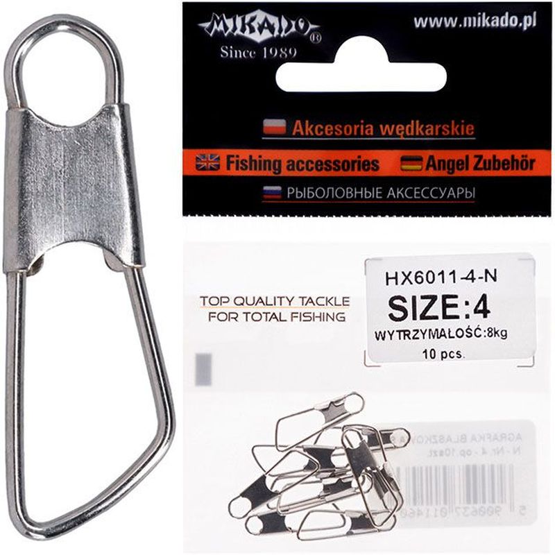 

Застежка Mikado Safety № 4 NI (10 шт.), Серебристый, Safety