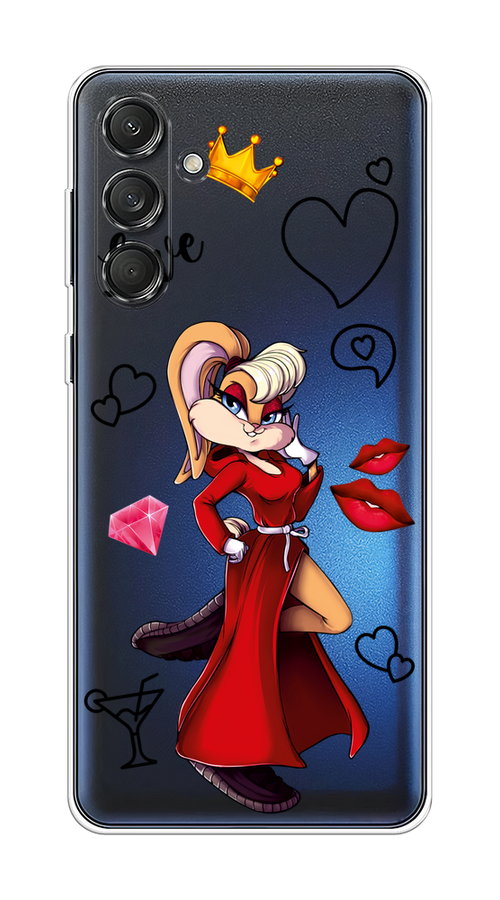 

Чехол на Samsung Galaxy M55 "Rich Lola Bunny", Красный;бежевый;оранжевый, 2109650-1