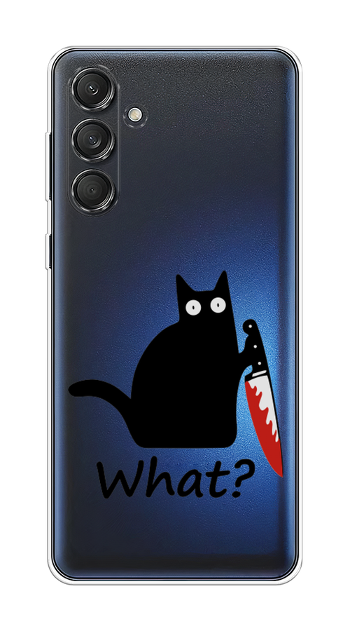 

Чехол на Samsung Galaxy M55 "Котик с ножом", Черный;красный, 2109650-1