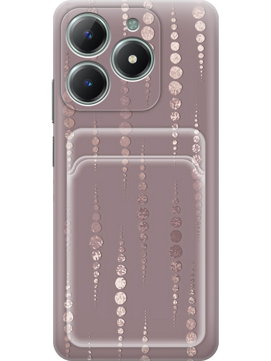 

Силиконовый чехол на Realme C61 / C63 с принтом с карманом для карты 838050, Прозрачный;белый;розовый, 785979631