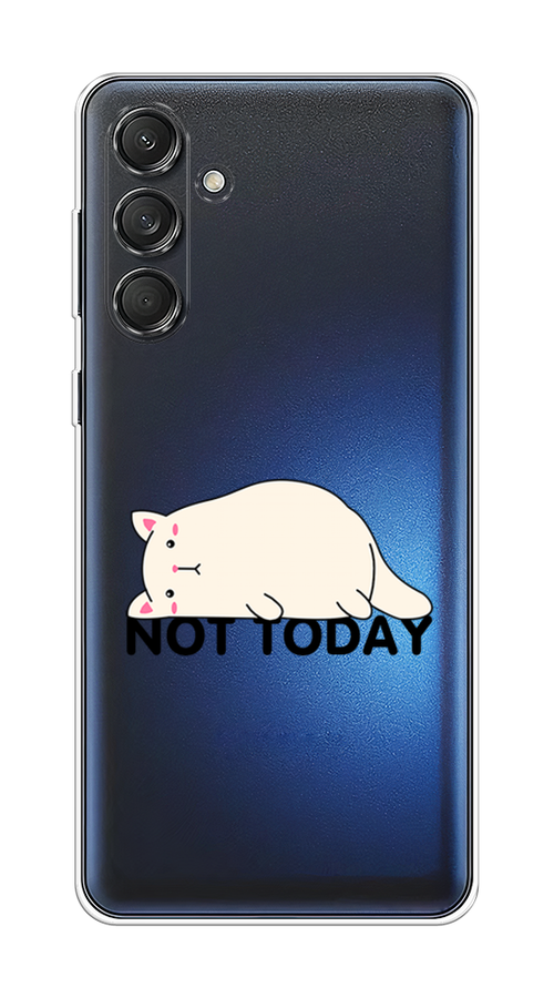 

Чехол на Samsung Galaxy M55 "Cat not today", Белый;розовый;черный, 2109650-1