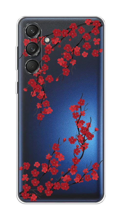 

Чехол на Samsung Galaxy M55 "Красная сакура", Красный;черный, 2109650-1
