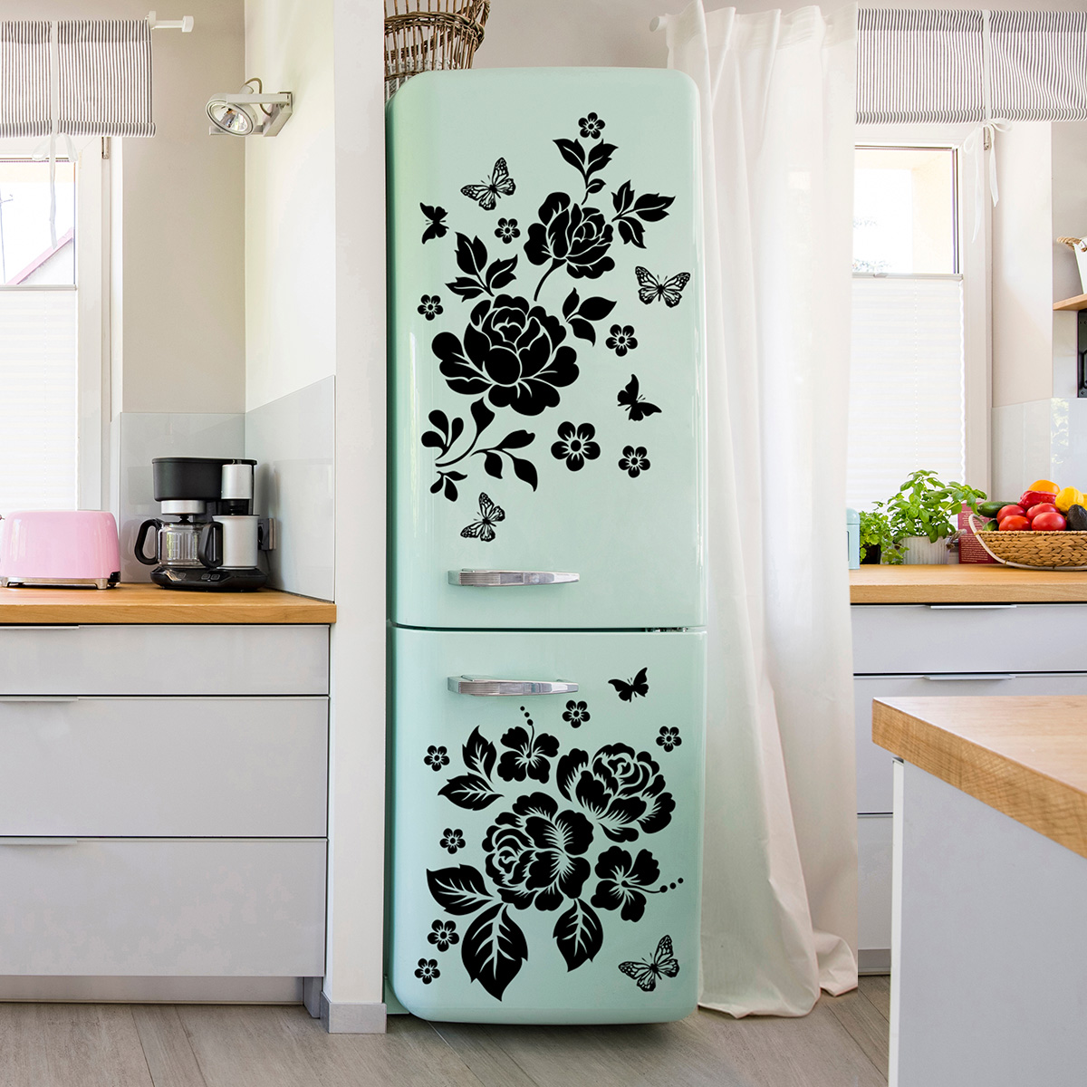 фото Наклейки на холодильник verol «цветы»