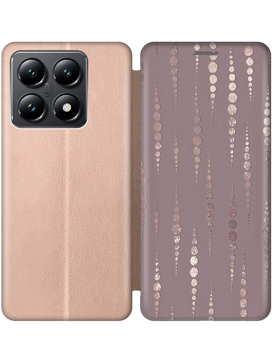 

Чехол-книжка на Xiaomi 14T с принтом "Монеты в розовых песках" золотой, Золотистый;белый;розовый, 785978431