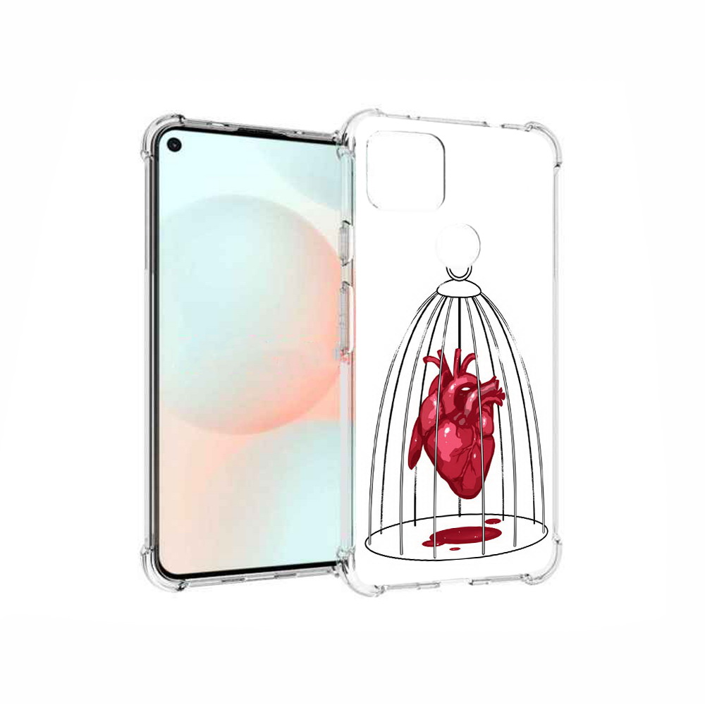 

Чехол MyPads Tocco для Google Pixel 5A сердце в клетке, Прозрачный, Tocco