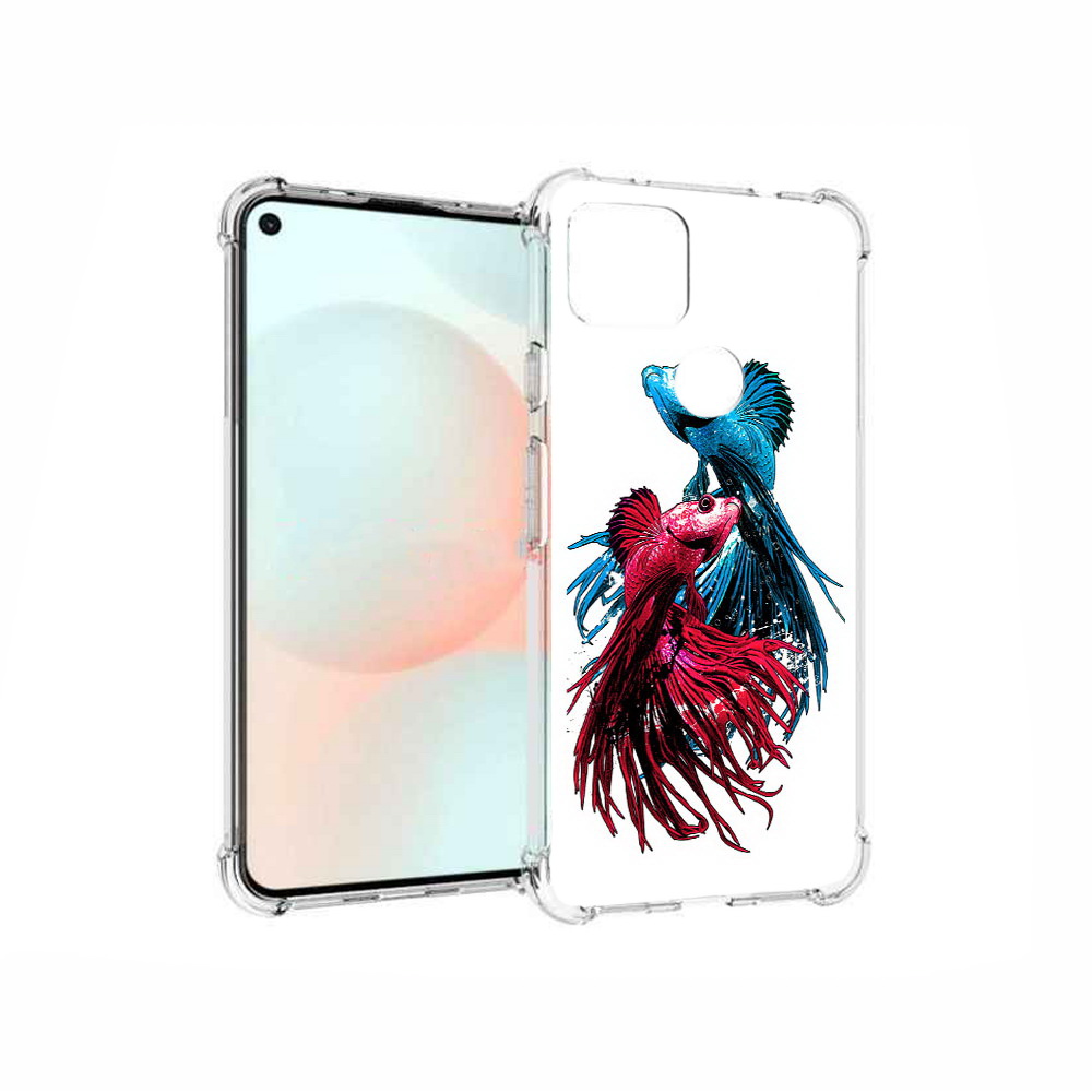 

Чехол MyPads Tocco для Google Pixel 5A рыбы петушки, Прозрачный, Tocco