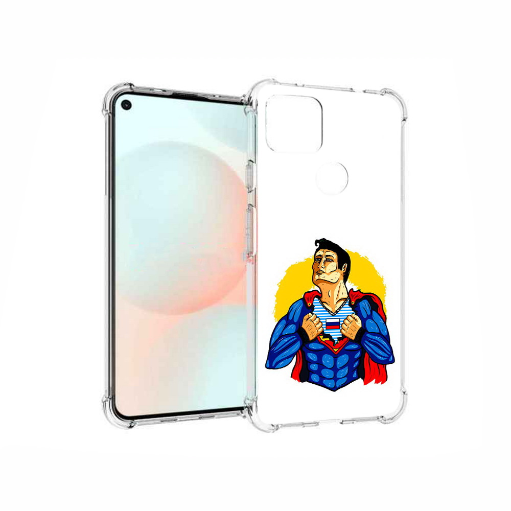 

Чехол MyPads Tocco для Google Pixel 5A русский супермен, Прозрачный, Tocco