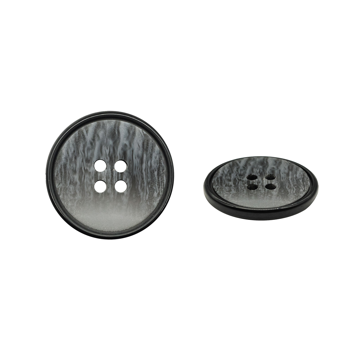 Пуговица АЙРИС, NE52, 40L (25 мм) 4 прокола (Black - чёрный), 24 шт