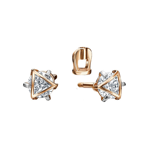 

Серьги-пусеты из красного золота с фианитом PLATINA jewelry 02-4116-00-501-1110-38, 02-4116-00-501-1110-38