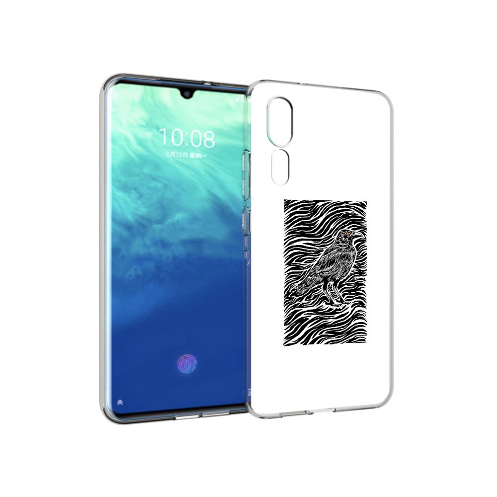 

Чехол MyPads Tocco для ZTE Axon 10 Pro ворон в абстракции (PT134302.444.272), Прозрачный, Tocco