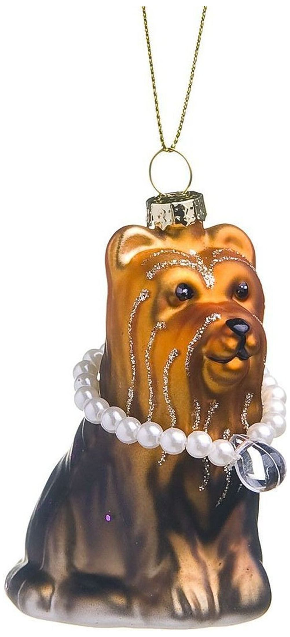 

Ёлочная игрушка Собака коричневая 8 см, Коричневый
