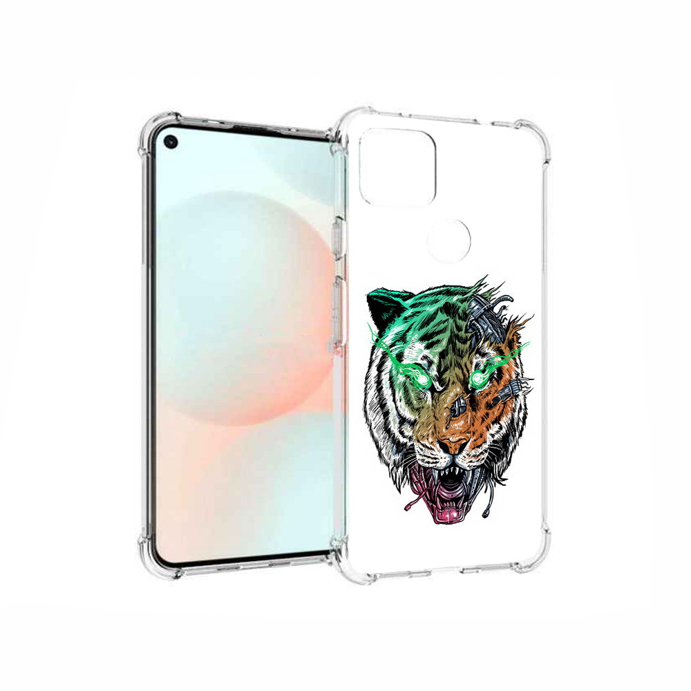 

Чехол MyPads Tocco для Google Pixel 5A робо-тигр, Прозрачный, Tocco