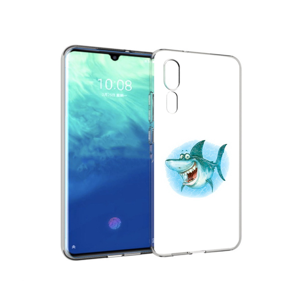 

Чехол MyPads Tocco для ZTE Axon 10 Pro веселая акула (PT134302.444.261), Прозрачный, Tocco
