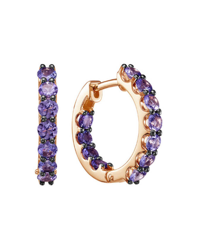 

Серьги конго из красного золота с танзанитом Империал S0756-108, S0756-108