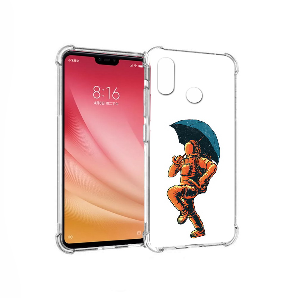 

Чехол MyPads Tocco для Xiaomi Mi 8 шагающий космонавт с зонтом (PT110454.314.695), Прозрачный, Tocco