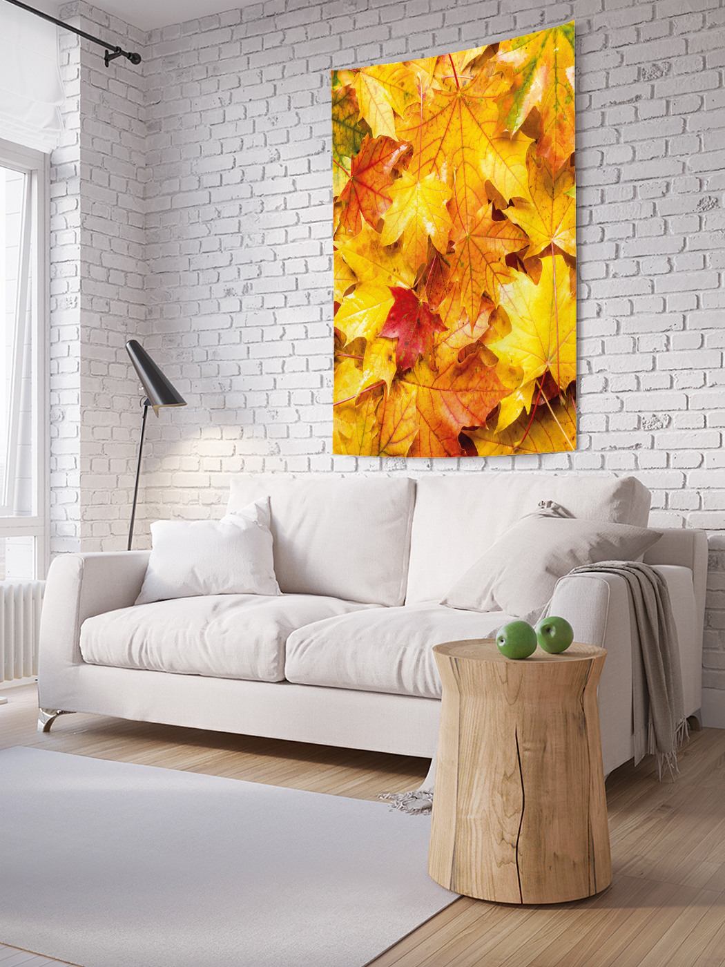 фото Вертикальное фотопанно на стену joyarty ковер кленовых листьев 100x150 см