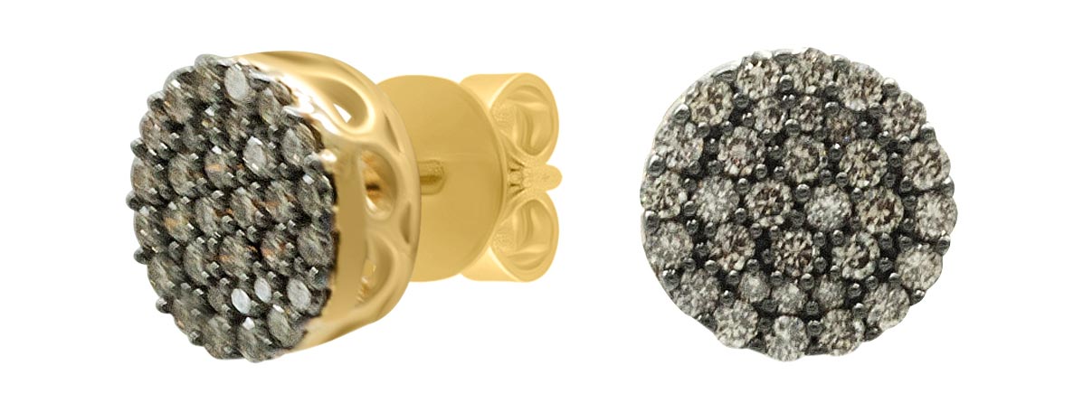 Серьги-пусеты из желтого золота с бриллиантом La Nordica 09-24-90515044-RZ