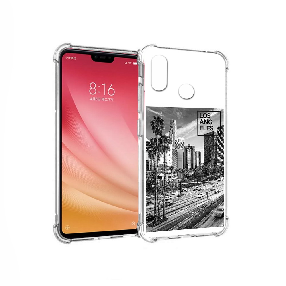 

Чехол MyPads Tocco для Xiaomi Mi 8 черно белый лос анджелес (PT110454.314.685), Прозрачный, Tocco