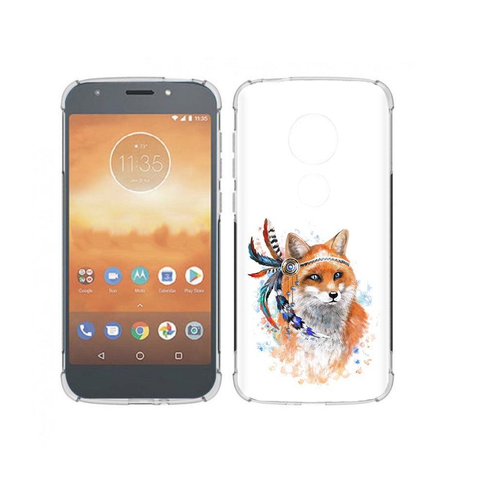 

Чехол MyPads Tocco для Motorola Moto E5 Play инду лиса (PT227065.372.377), Прозрачный, Tocco