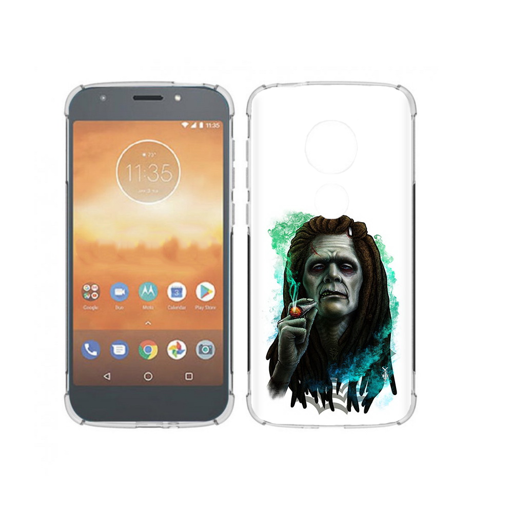 

Чехол MyPads Tocco для Motorola Moto E5 Play зеленый мужчина с сигаретой, Прозрачный, Tocco