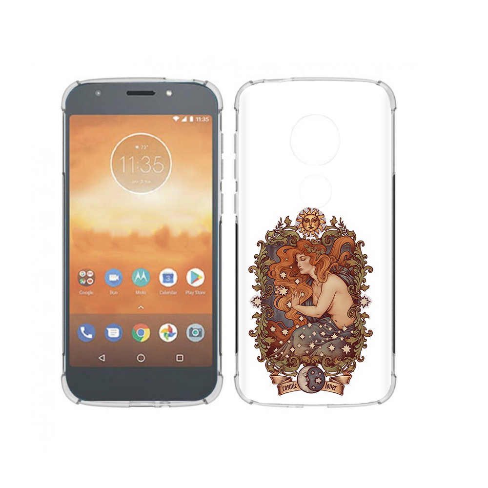 

Чехол MyPads Tocco для Motorola Moto E5 Play звездная девушка абстракция, Прозрачный, Tocco