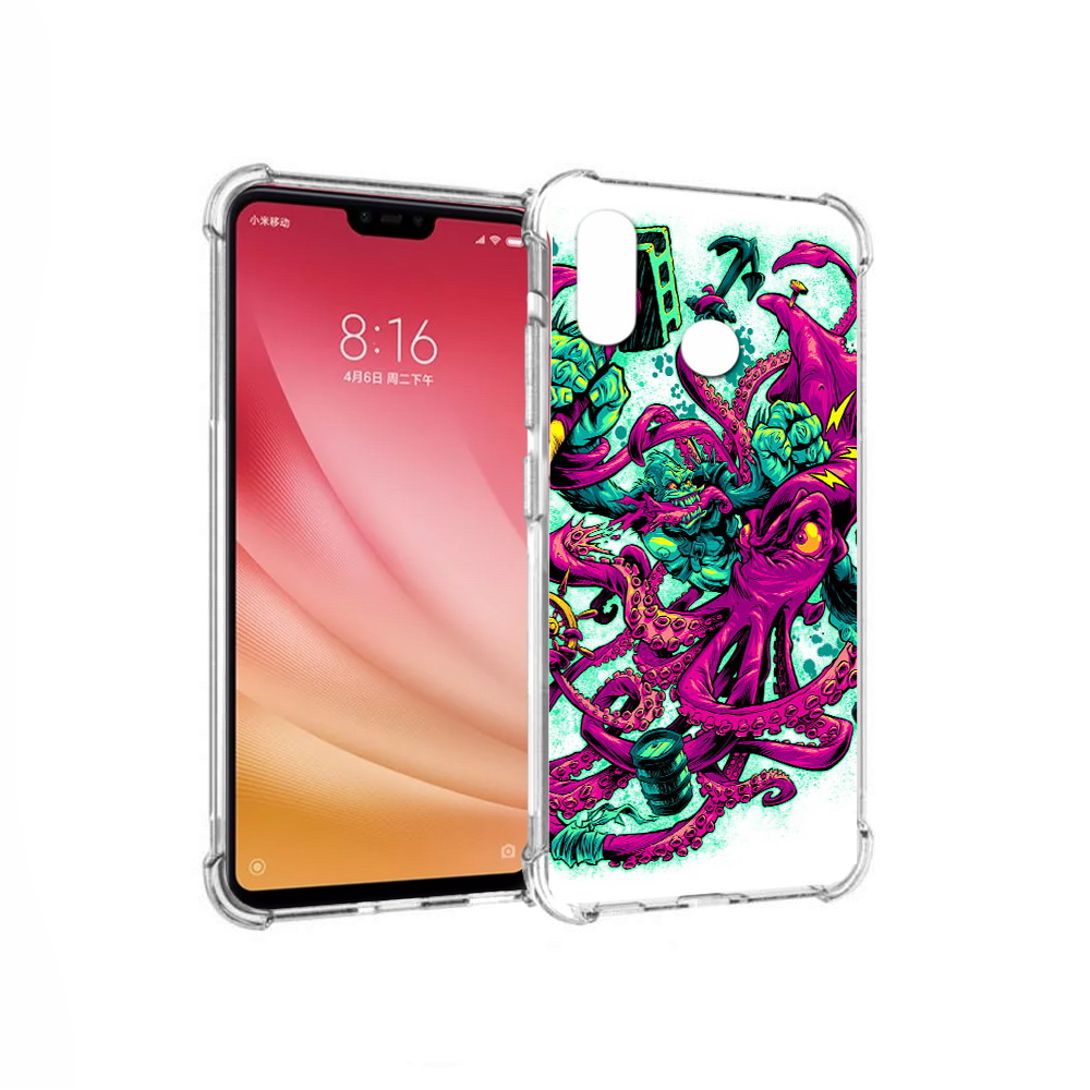 

Чехол MyPads Tocco для Xiaomi Mi 8 фиолетовый кракен (PT110454.314.657), Прозрачный, Tocco