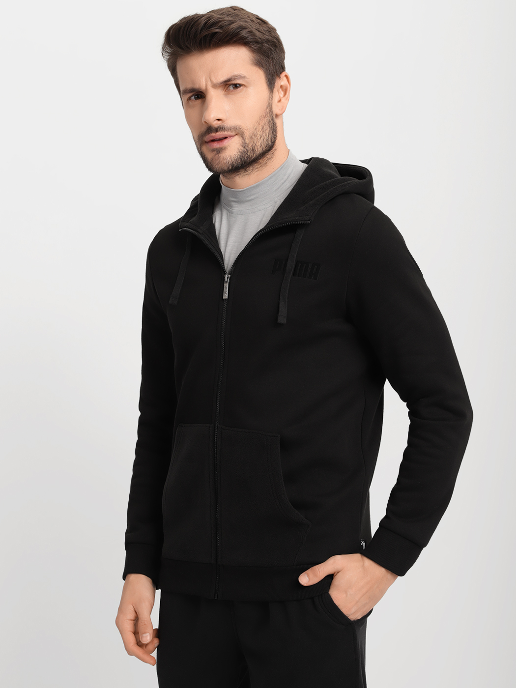 

Толстовка мужская PUMA Modern Basics Polarfleece Fz черная 2XL, Modern Basics Polarfleece Fz