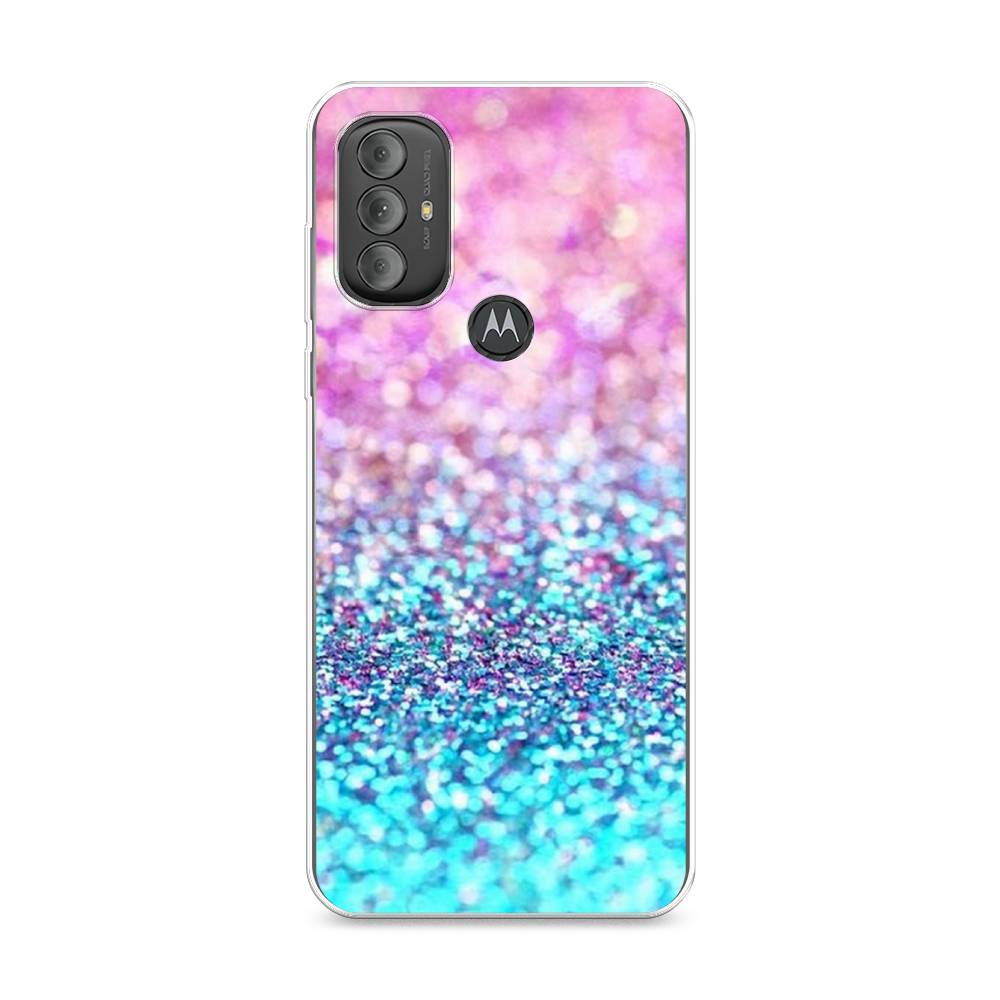 

Силиконовый чехол "Розово-голубые глиттеры рисунок" на Motorola Moto G Power 2022