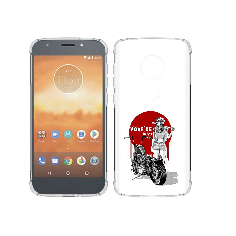 

Чехол MyPads Tocco для Motorola Moto E5 Play девушка с мотоциклом (PT227065.372.315), Прозрачный, Tocco