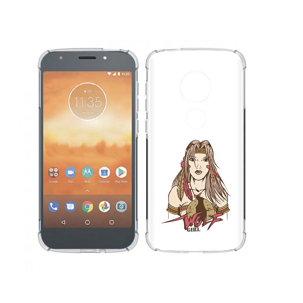 

Чехол MyPads Tocco для Motorola Moto E5 Play девушка волк (PT227065.372.306), Прозрачный, Tocco