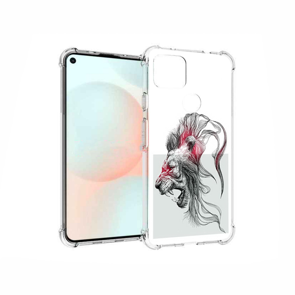 

Чехол MyPads Tocco для Google Pixel 5A разъяренный лев, Прозрачный, Tocco