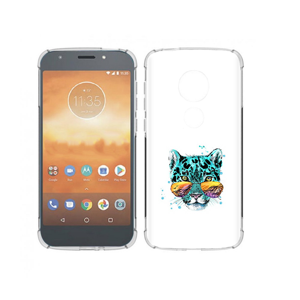 

Чехол MyPads Tocco для Motorola Moto E5 Play голубой лео (PT227065.372.294), Прозрачный, Tocco