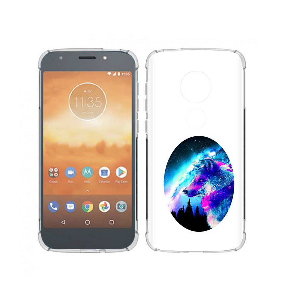 

Чехол MyPads Tocco для Motorola Moto E5 Play голубой волк (PT227065.372.293), Прозрачный, Tocco