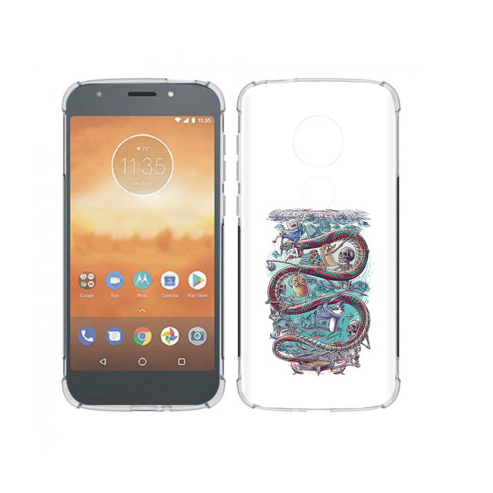 

Чехол MyPads Tocco для Motorola Moto E5 Play время приключений страшилка, Прозрачный, Tocco