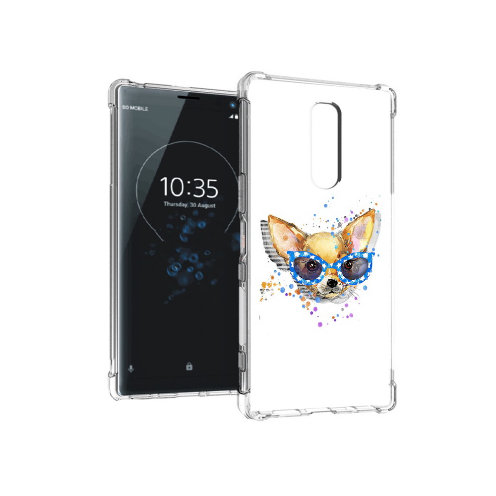 

Чехол MyPads Tocco для Sony Xperia 1 чихуа-хуа в очках (PT141276.244.691), Прозрачный, Tocco