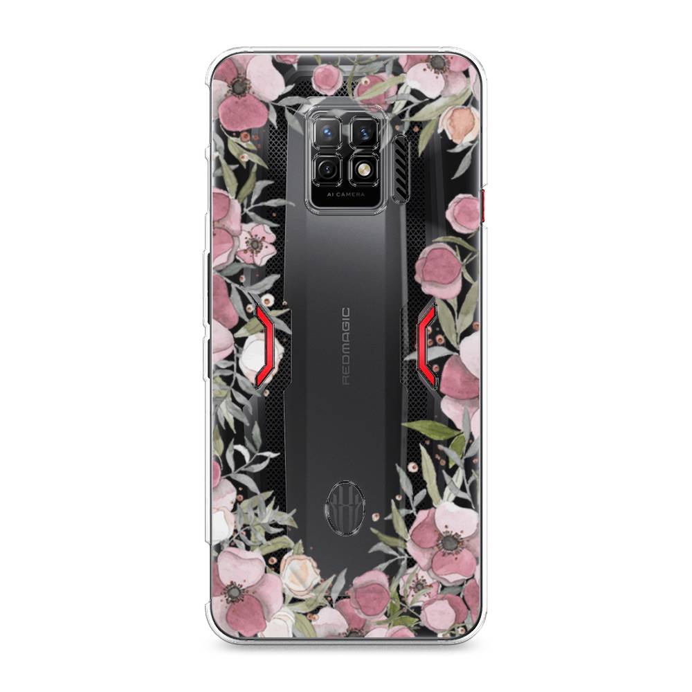 

Чехол Awog на ZTE Nubia Red Magic 7 Pro Розовая цветочная рамка", Разноцветный, 136050-8