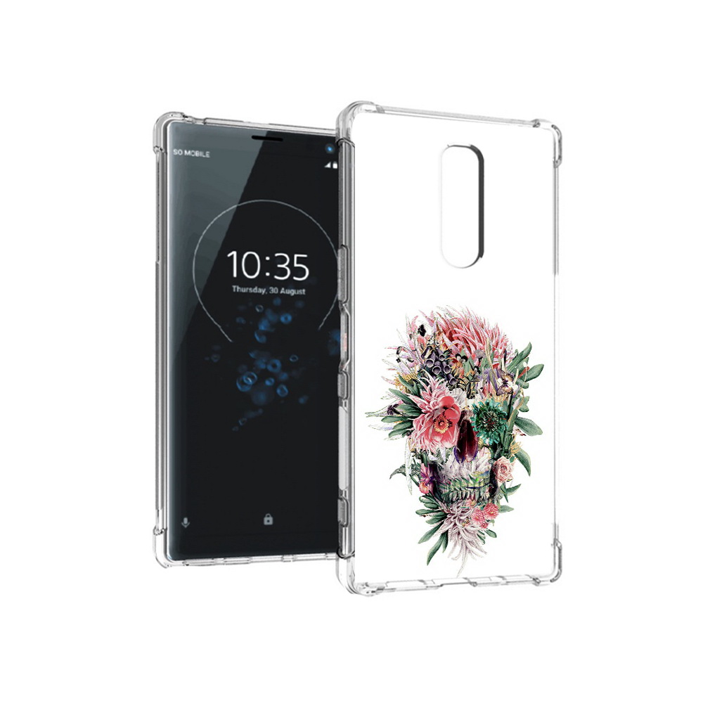 

Чехол MyPads Tocco для Sony Xperia 1 череп из цветов (PT141276.244.677), Прозрачный, Tocco